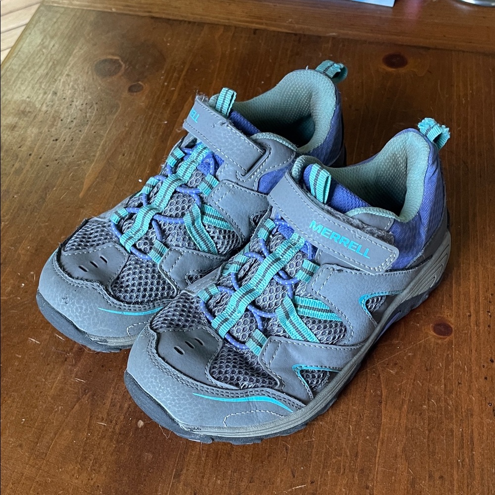 Merrell Kids Gray & Teal Hiking Sneakers